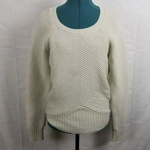 Cream cable knit sweater medium